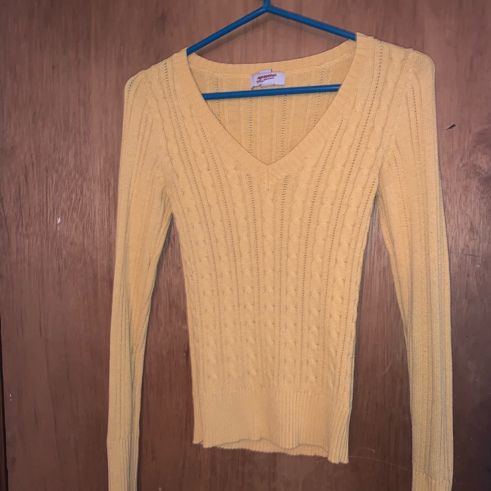 Yellow Deep V sweater